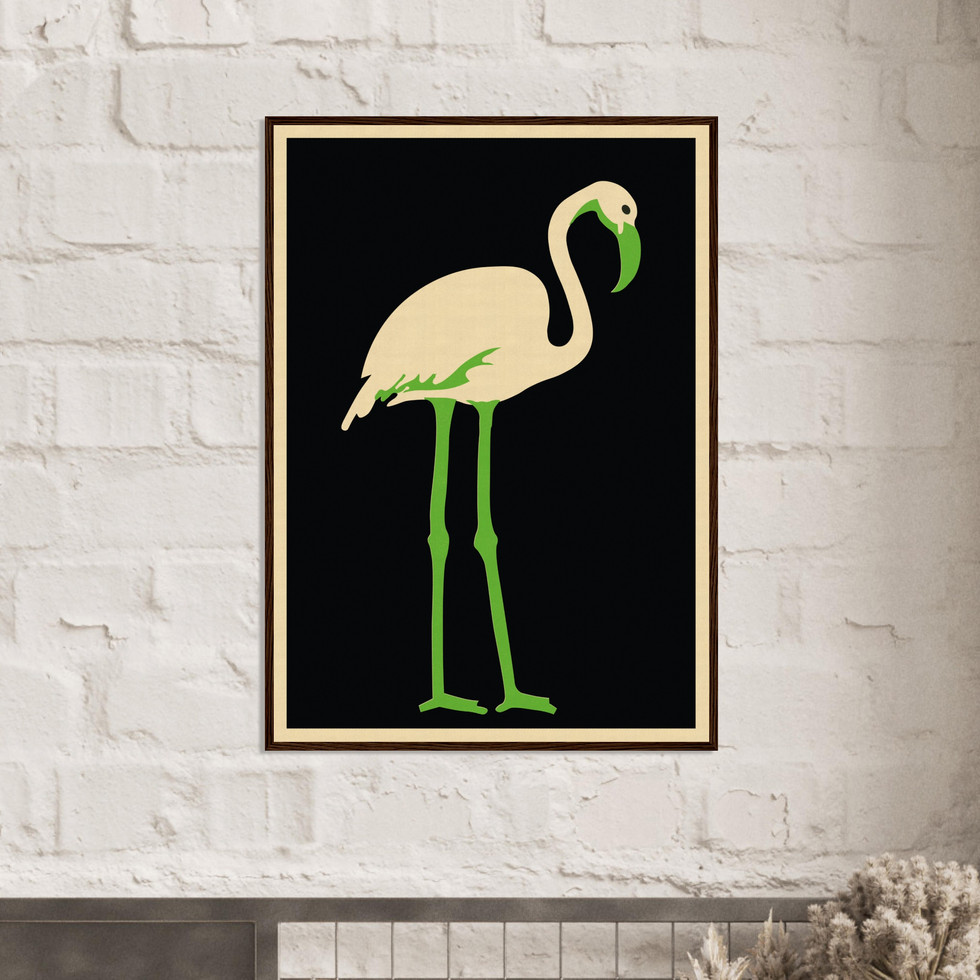 Vibrant Neon Flamingo Art Print - Premium Matte Paper Poster