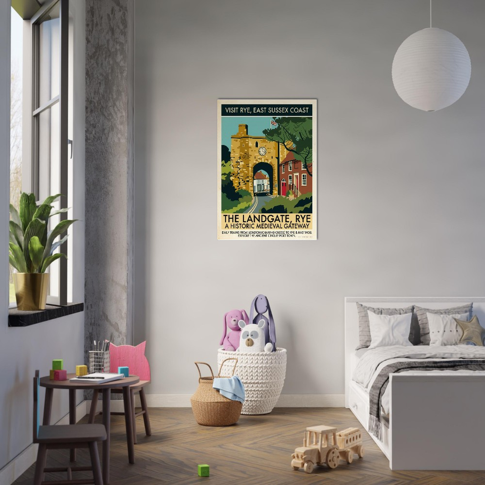 Visit Rye, East Sussex Coast Vintage Travel Poster - Premium Matte Paper Print