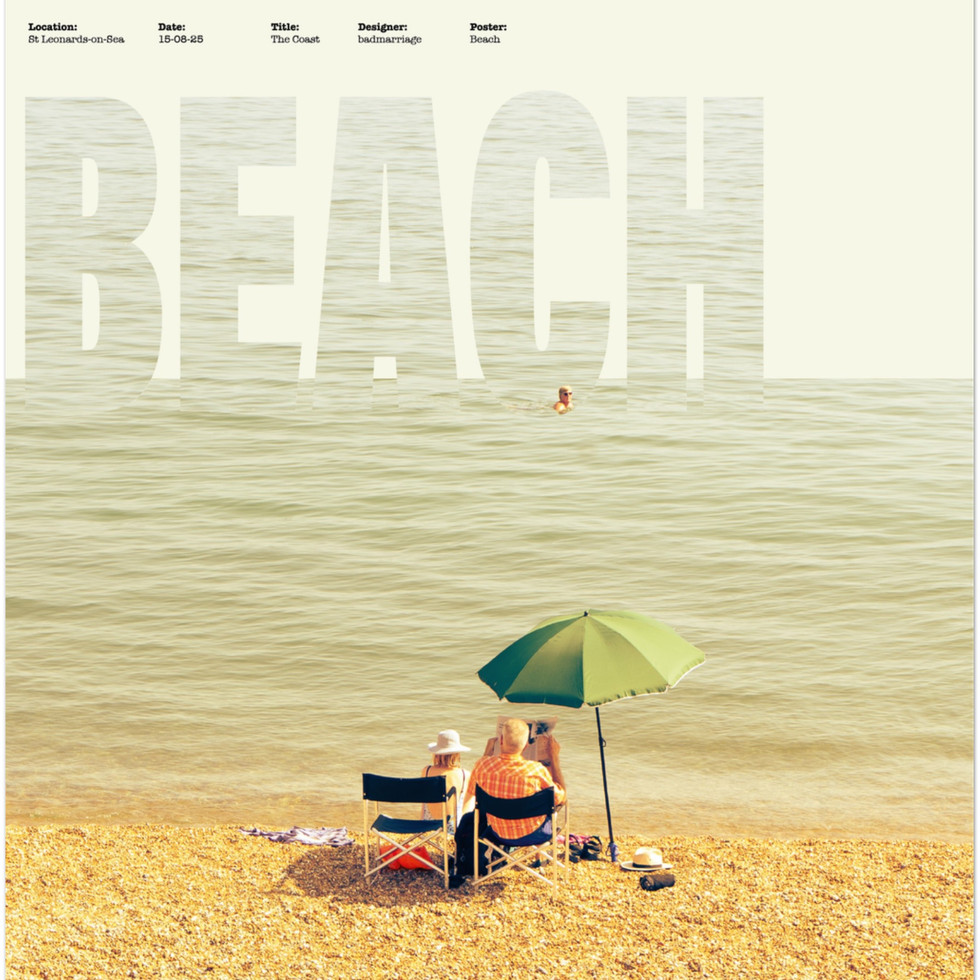 Retro Beach Day Premium Matte Poster - Coastal Serenity in Your Home