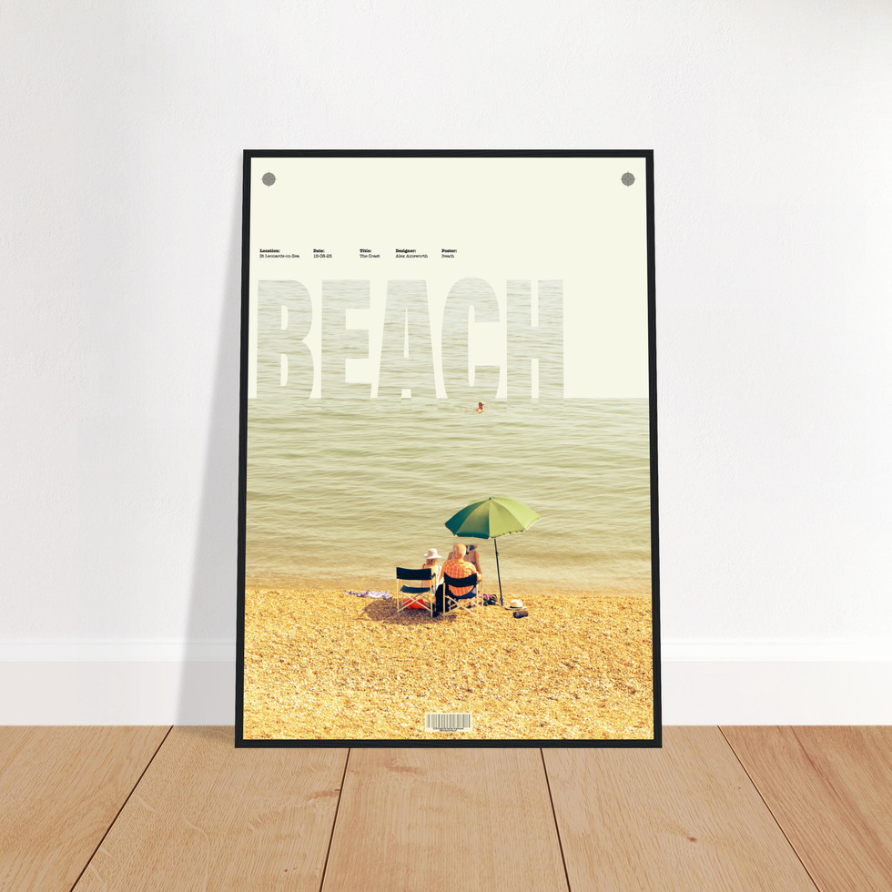 Retro Beach Day Premium Matte Poster - Coastal Serenity in Your Home