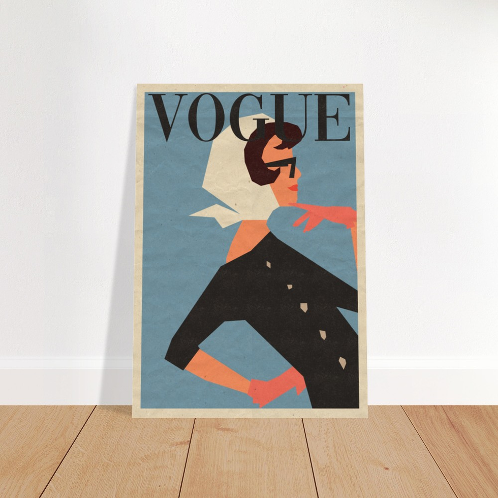 Retro Chic Fashionista Premium Matte Paper Poster - Iconic Style for Your Space