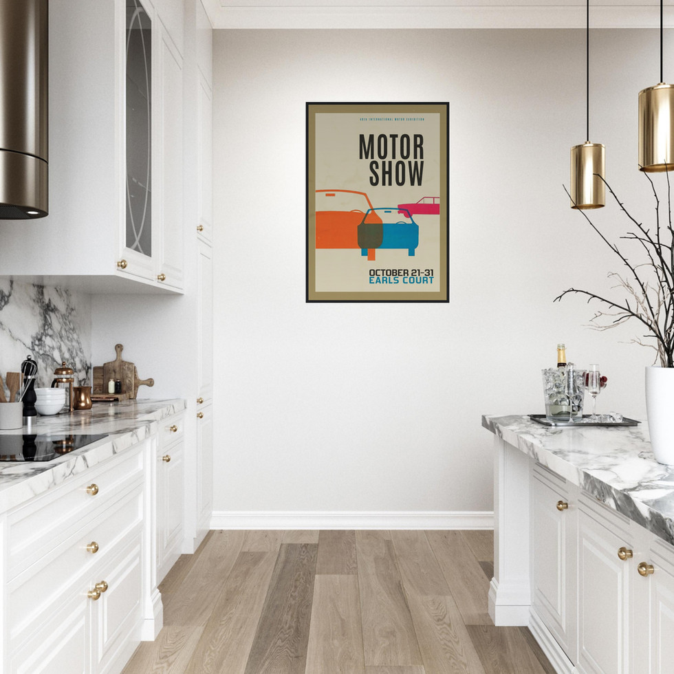 Vintage Motor Show Retro Art Print – Premium Matte Paper Poster