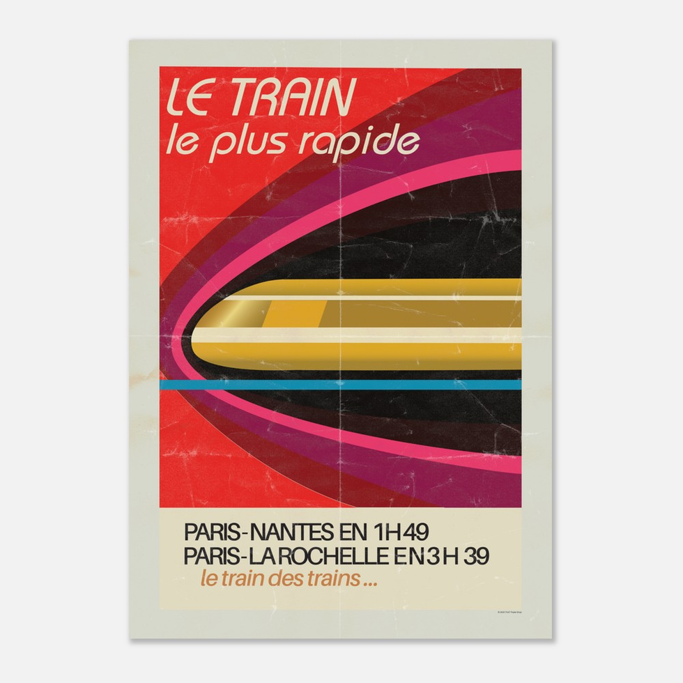 Vintage French Railway Poster: "Le Train Le Plus Rapide" Retro Art Print