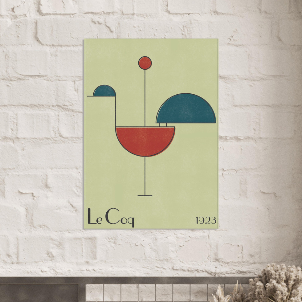 Le Coq (1923) De Stijl Bauhaus Rooster Premium Matte Paper Poster