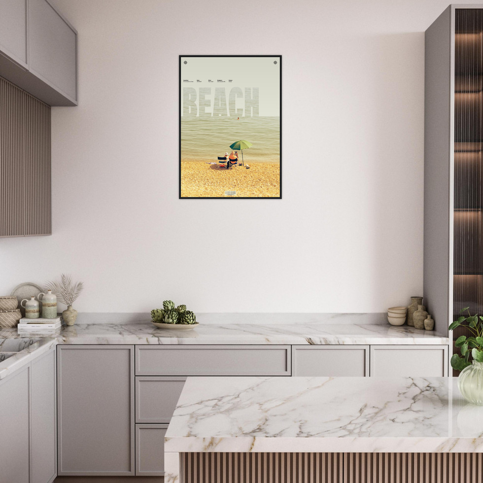 Retro Beach Day Premium Matte Poster - Coastal Serenity in Your Home