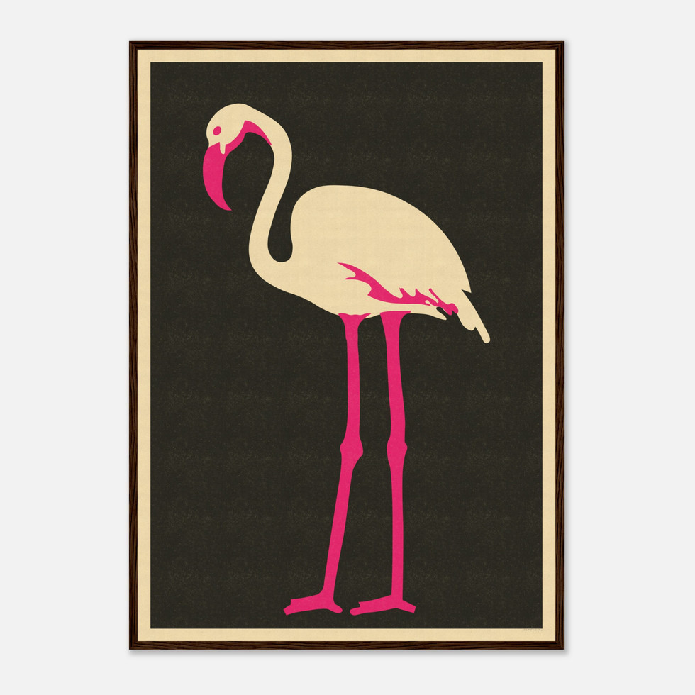 Minimalist Pink Flamingo Art Print - Premium Matte Paper Poster