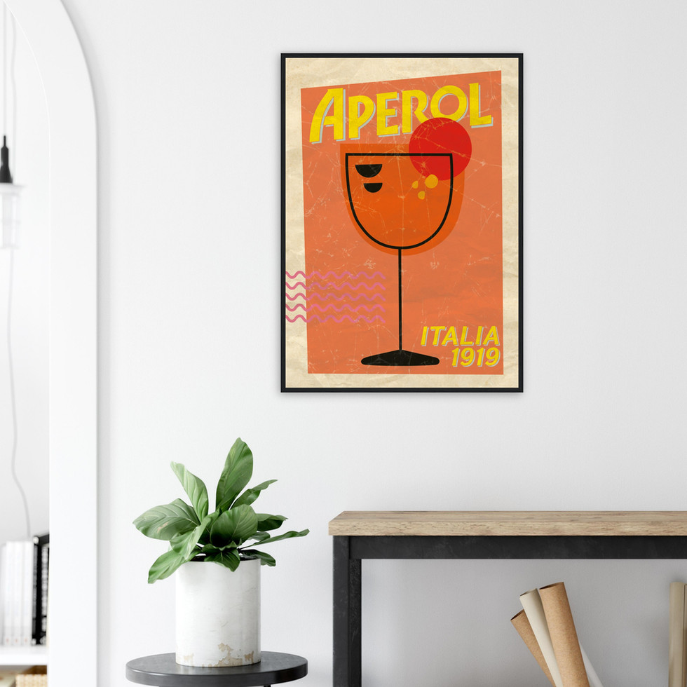 Retro Aperol Italia 1919 Pop Art Premium Matte Poster in Various Sizes