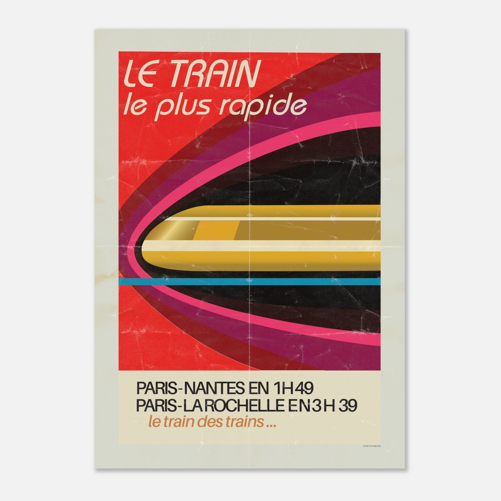 Vintage French Railway Poster: "Le Train Le Plus Rapide" Retro Art Print