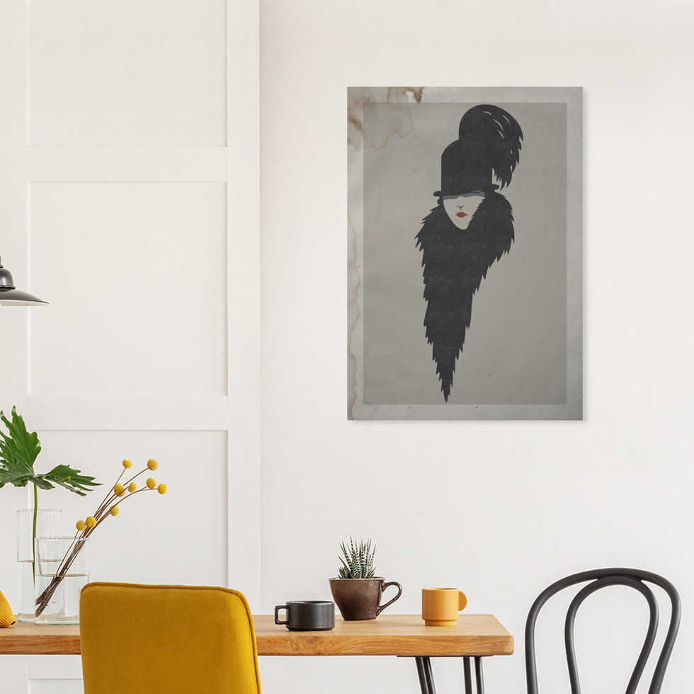 Chic Enigma Minimalist Art Deco Lady Premium Matte Paper Poster