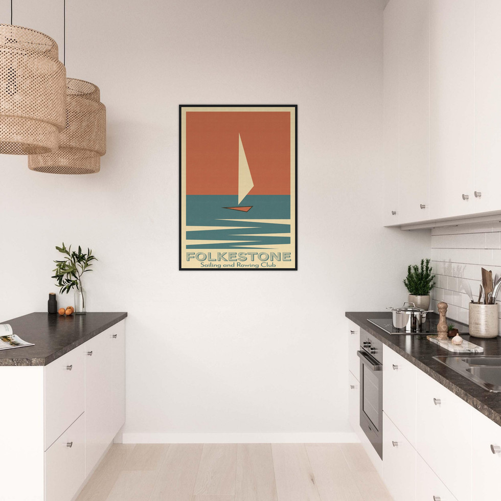 Folkestone Sailing & Rowing Club Retro Art Print – Premium Matte Paper Poster