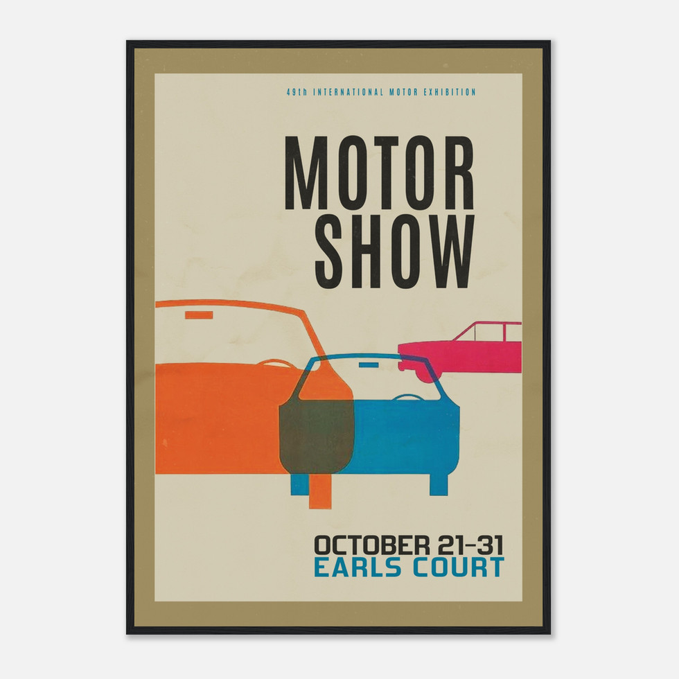 Vintage Motor Show Retro Art Print – Premium Matte Paper Poster