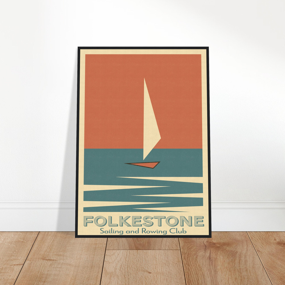 Folkestone Sailing & Rowing Club Retro Art Print – Premium Matte Paper Poster