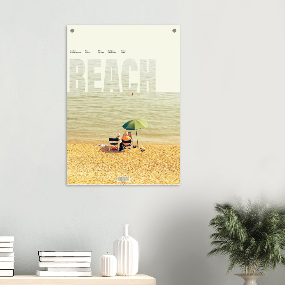 Retro Beach Day Premium Matte Poster - Coastal Serenity in Your Home