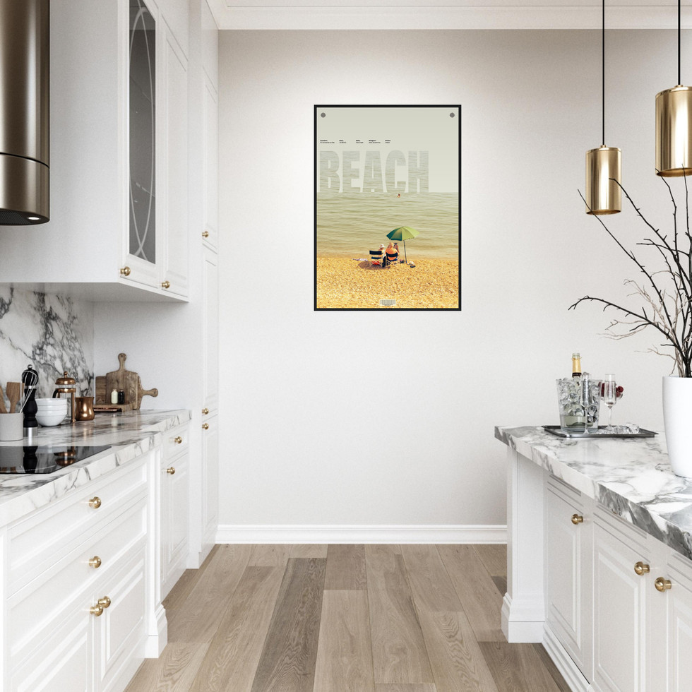 Retro Beach Day Premium Matte Poster - Coastal Serenity in Your Home