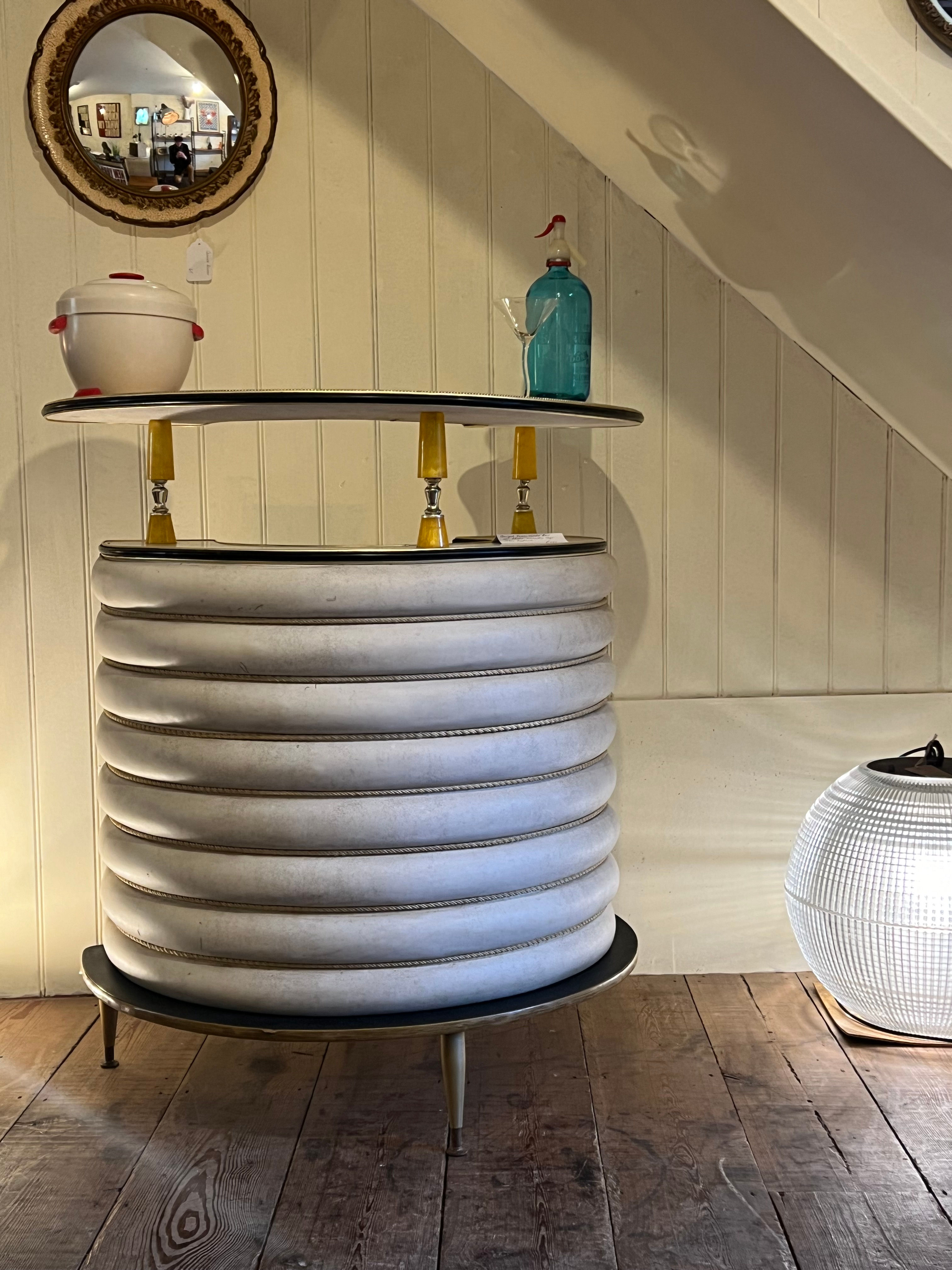 Vintage Mid Century Cocktail Bar in White, 1960s