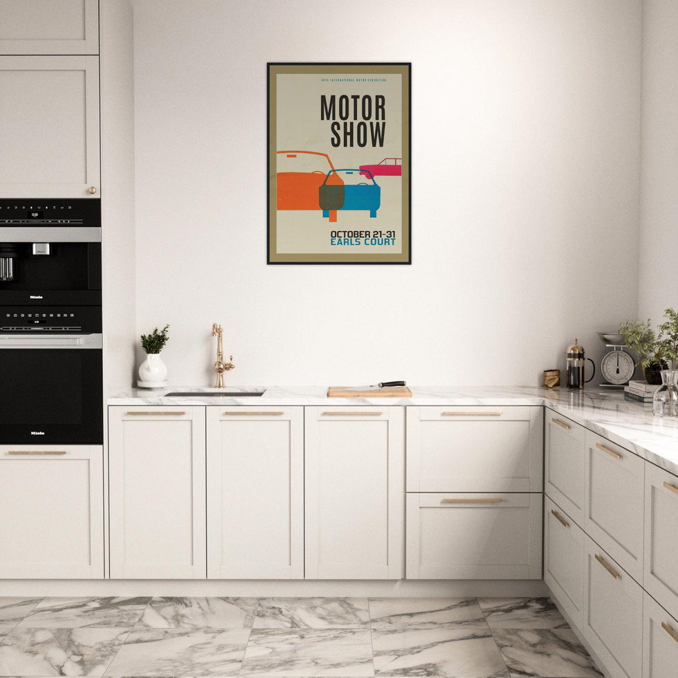 Vintage Motor Show Retro Art Print – Premium Matte Paper Poster