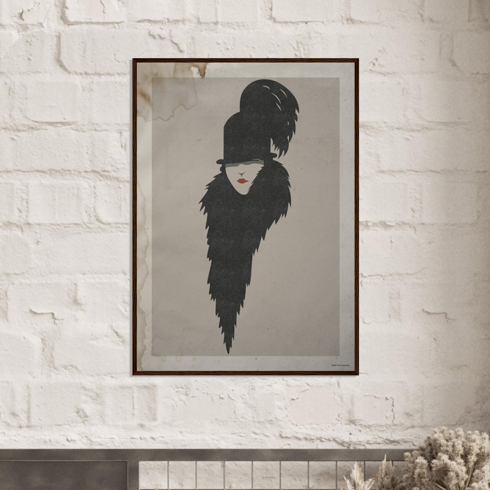 Chic Enigma Minimalist Art Deco Lady Premium Matte Paper Poster