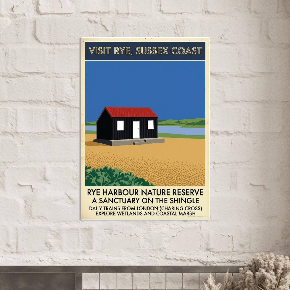 Visit Rye, Sussex Coast - Vintage Travel Art Premium Matte Paper Poster