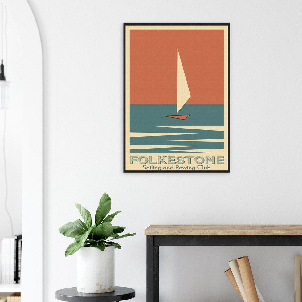 Folkestone Sailing & Rowing Club Retro Art Print – Premium Matte Paper Poster