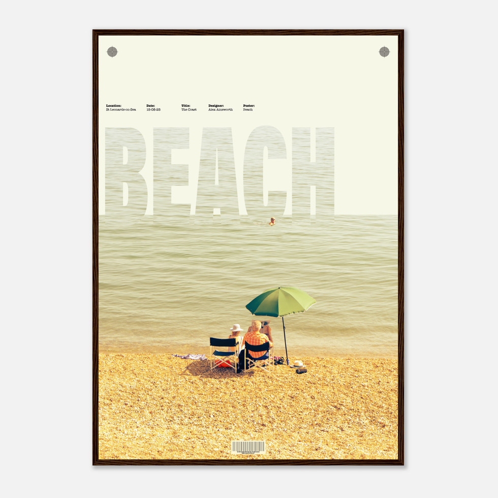 Retro Beach Day Premium Matte Poster - Coastal Serenity in Your Home