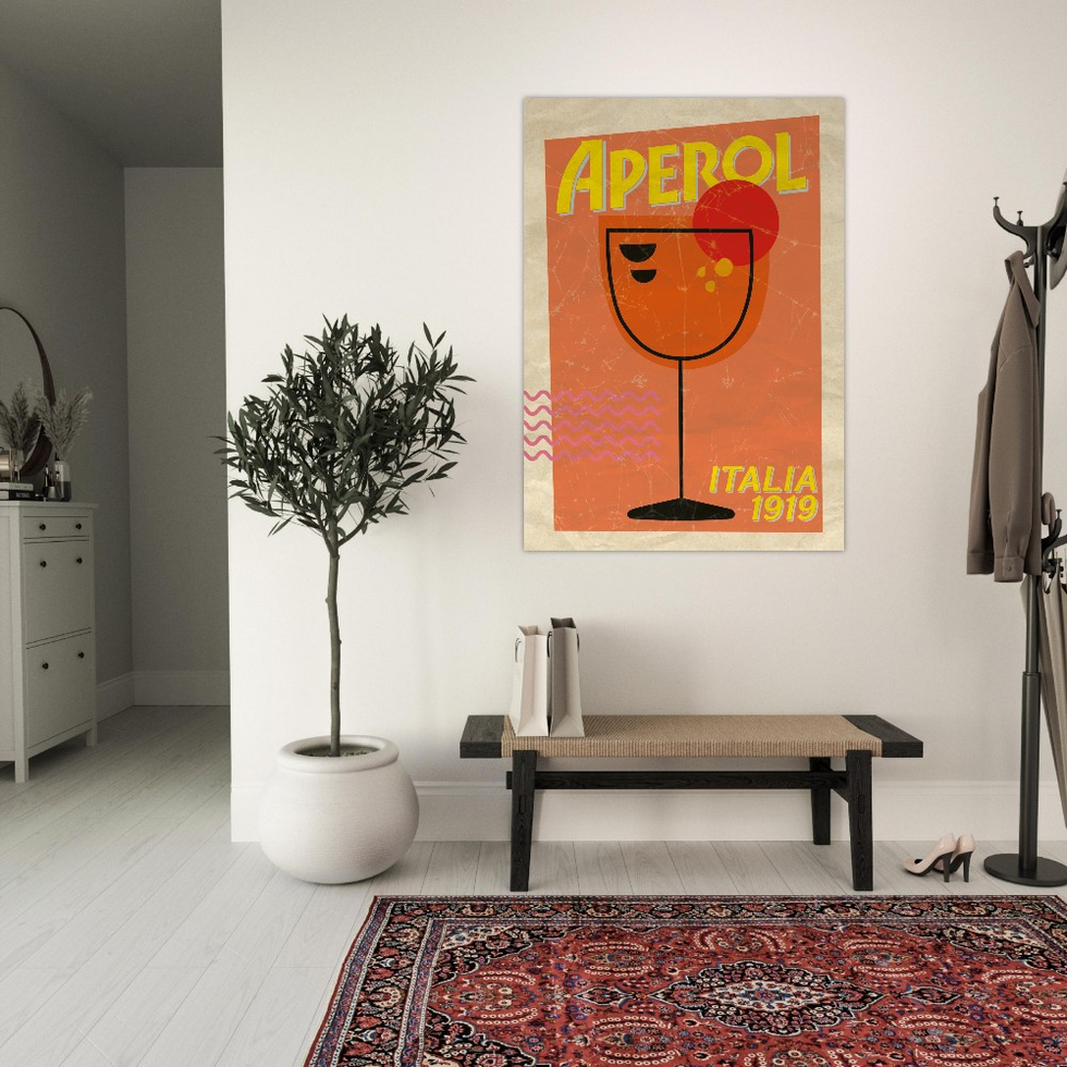 Retro Aperol Italia 1919 Pop Art Premium Matte Poster in Various Sizes