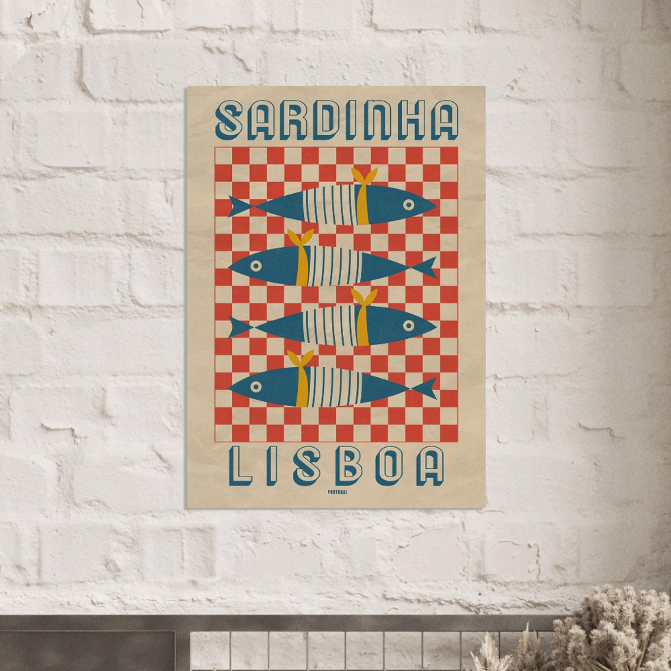 Sardinha Lisboa Vintage Charm Poster - Premium Matte Sardine Art Print