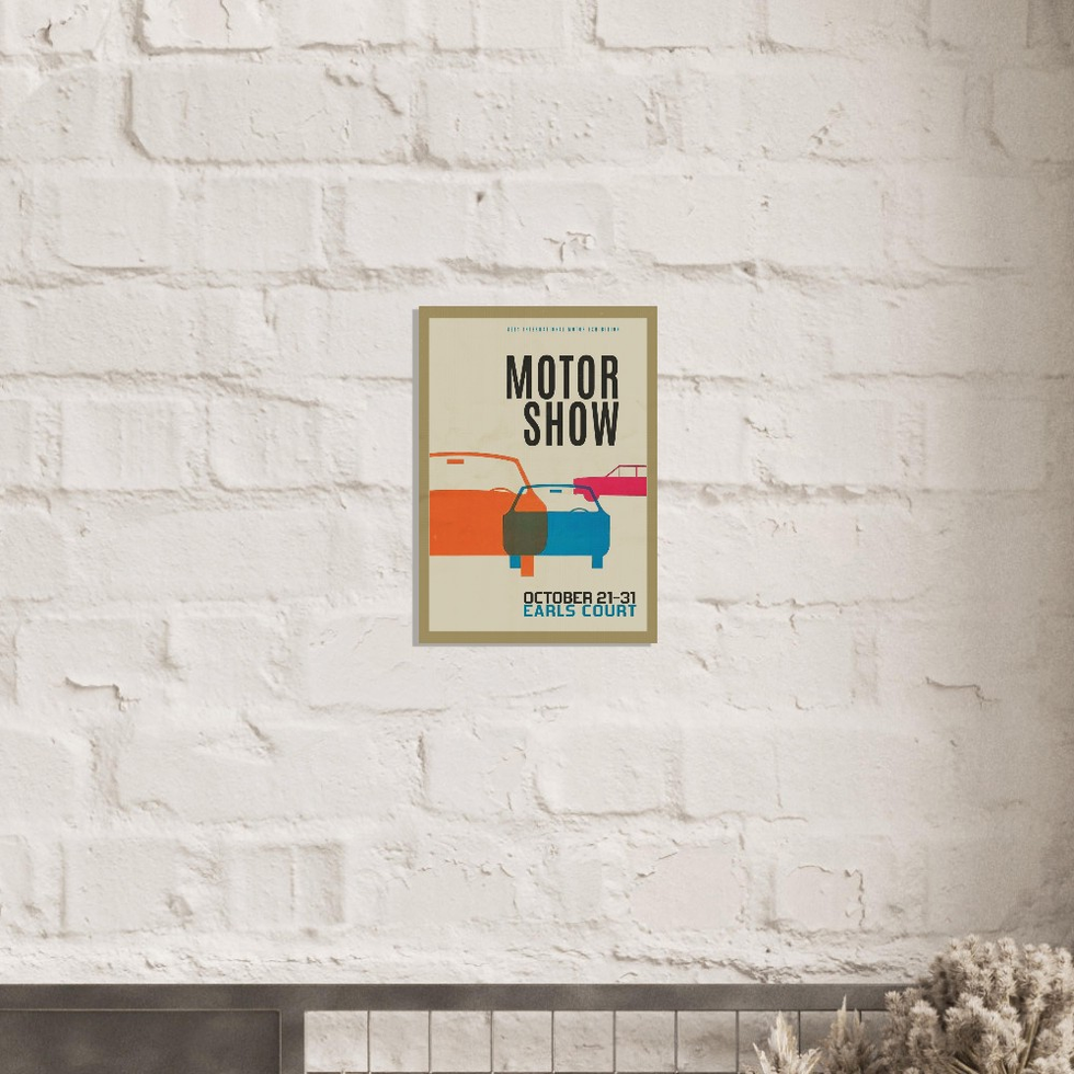 Vintage Motor Show Retro Art Print – Premium Matte Paper Poster
