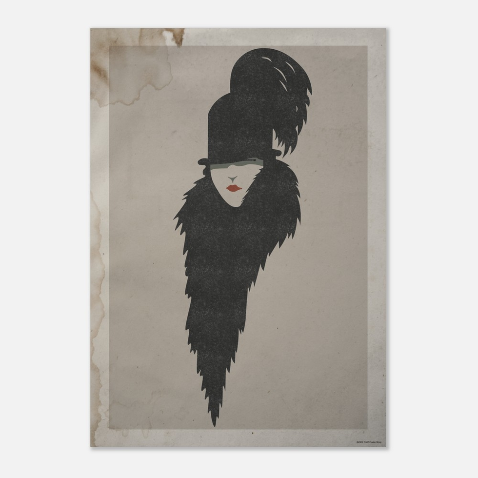 Chic Enigma Minimalist Art Deco Lady Premium Matte Paper Poster