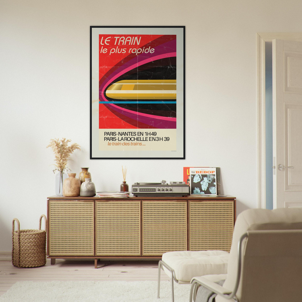 Vintage French Railway Poster: "Le Train Le Plus Rapide" Retro Art Print
