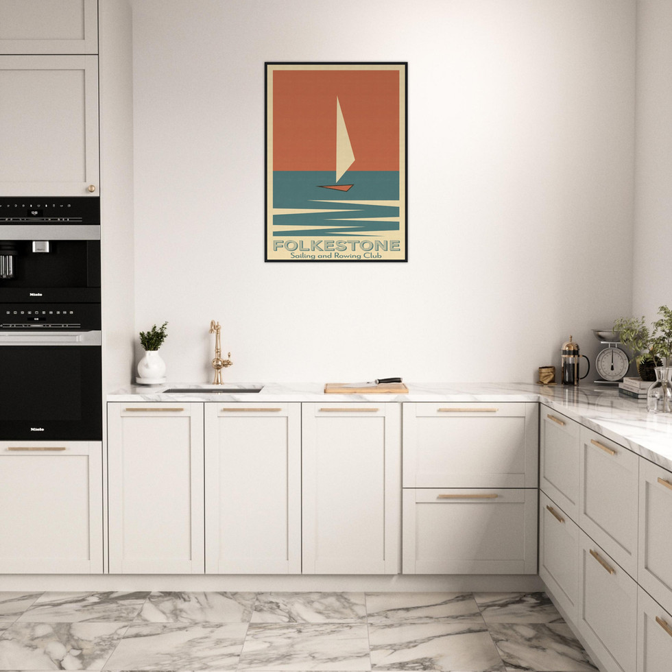 Folkestone Sailing & Rowing Club Retro Art Print – Premium Matte Paper Poster