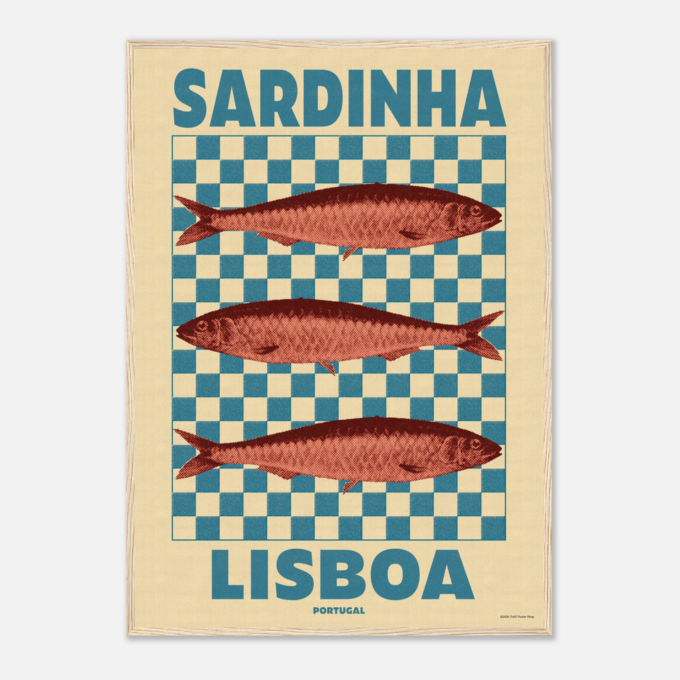 Vintage Lisbon Sardine Art Print - Premium Matte Paper Poster in Multiple Sizes