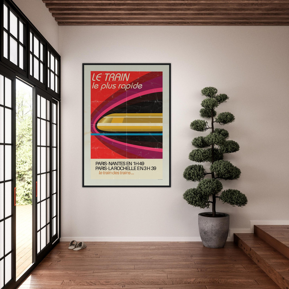 Vintage French Railway Poster: "Le Train Le Plus Rapide" Retro Art Print