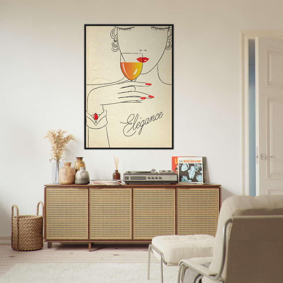 Vintage French "Élégance" Art Deco Style Premium Matte Paper Poster