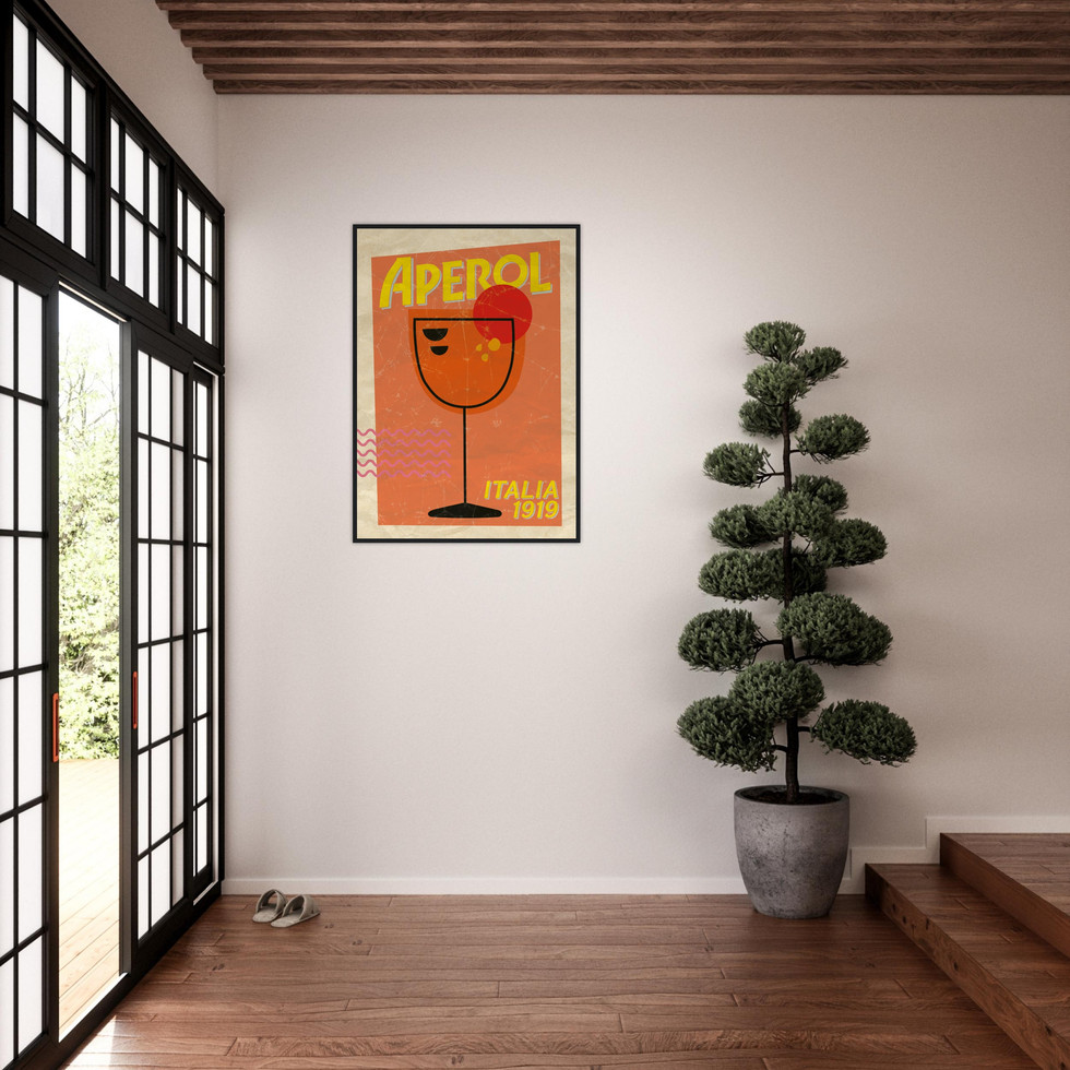 Retro Aperol Italia 1919 Pop Art Premium Matte Poster in Various Sizes