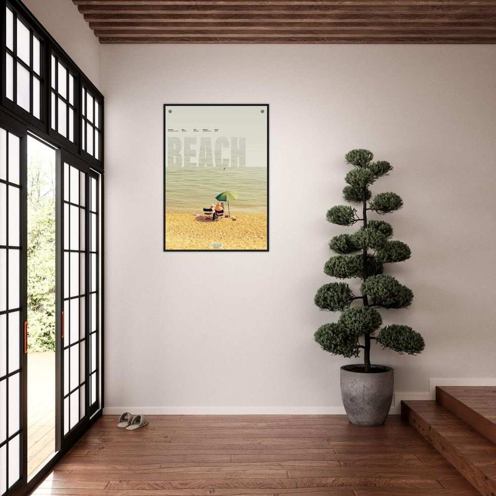 Retro Beach Day Premium Matte Poster - Coastal Serenity in Your Home