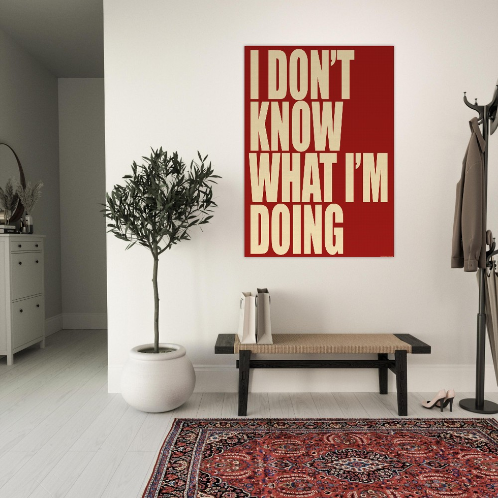 I Don't Know What I'm Doing - Bold Red & Cream Typographic Premium Matte Poster