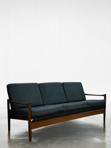 Vintage 1960s Cintique 3-Seater Sofa – Mid Century Teak Frame