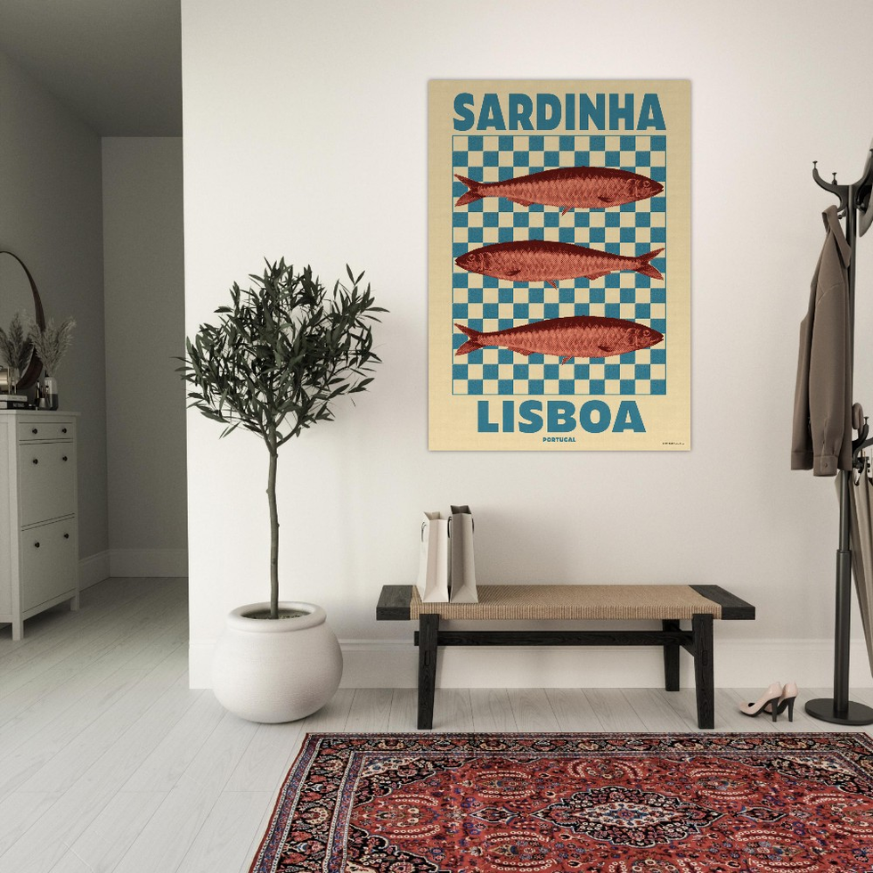 Vintage Lisbon Sardine Art Print - Premium Matte Paper Poster in Multiple Sizes