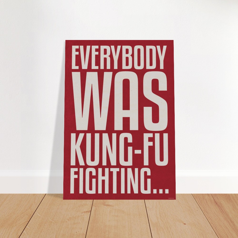 Everybody Was Kung-Fu Fighting Vintage-Inspired Matte Paper Poster