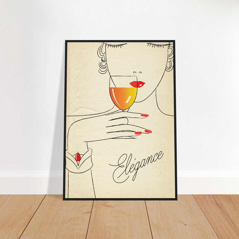 Vintage French "Élégance" Art Deco Style Premium Matte Paper Poster