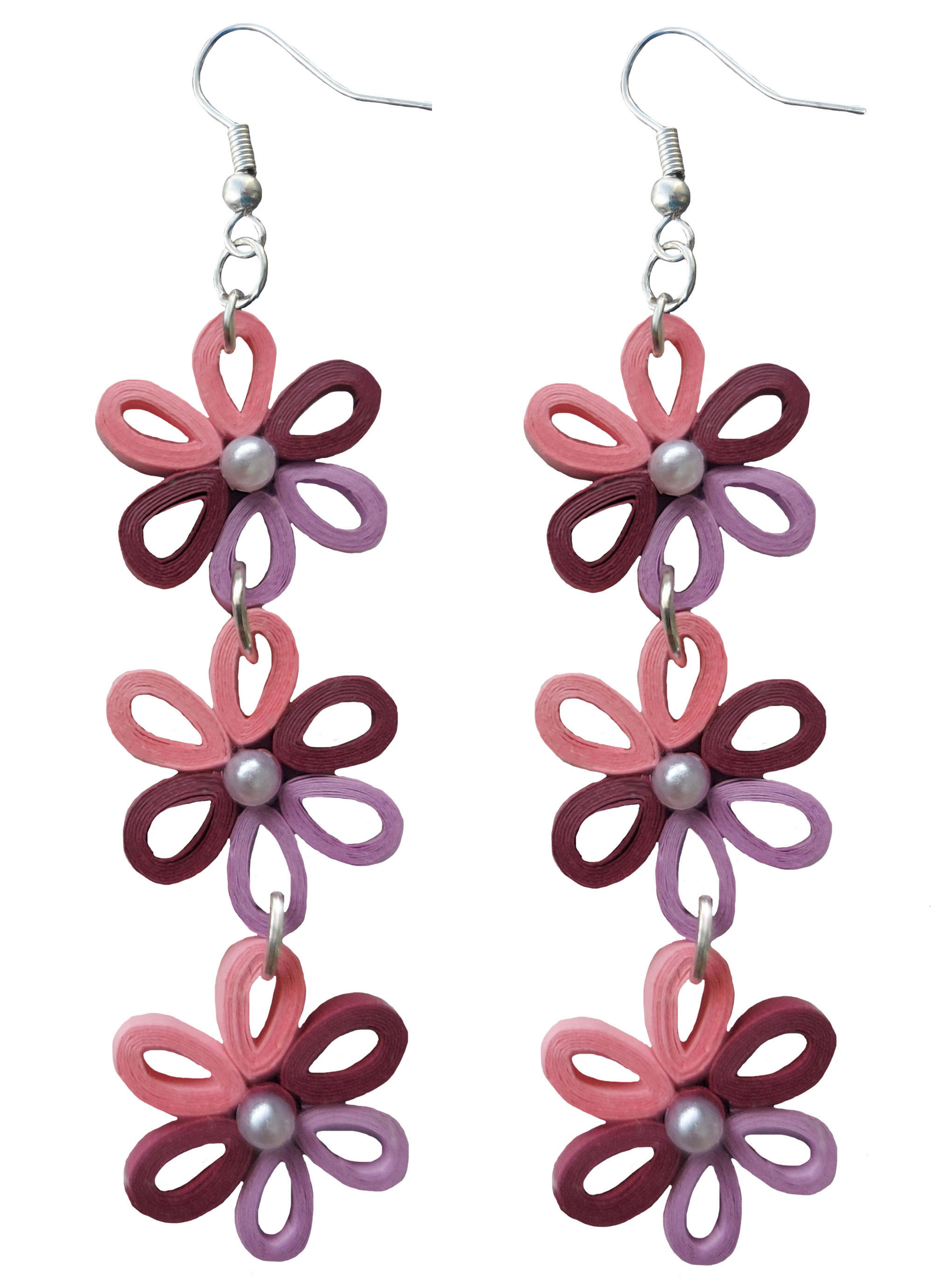 Multi colour paper quilling earrings by Designers Collection®