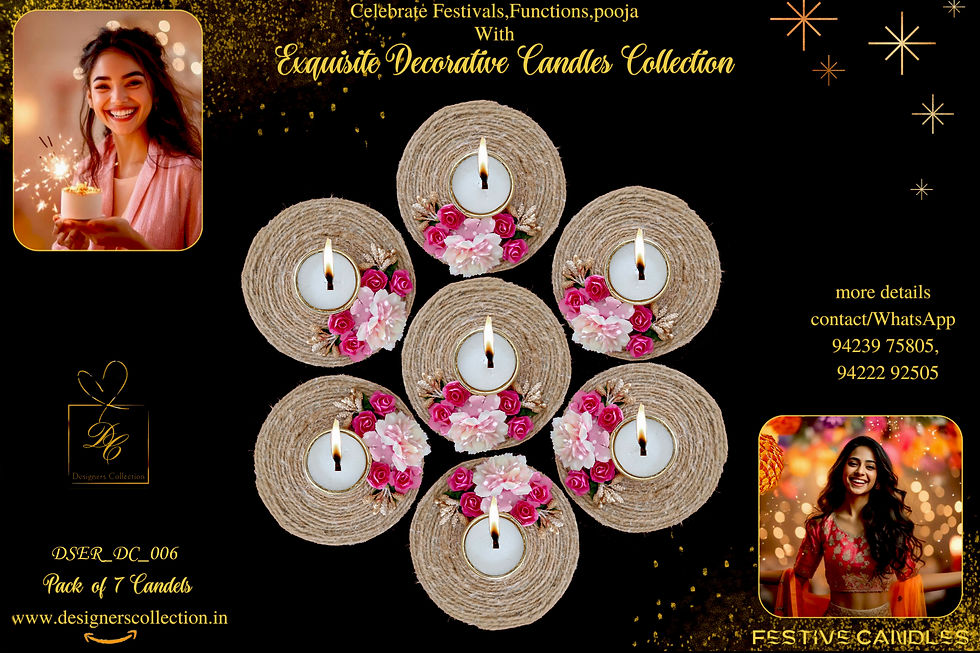 Thumbnail: Decorative Candles for Diwali, Festivals, Pooja DSERDC006 ( Pack Of 7 Candles)