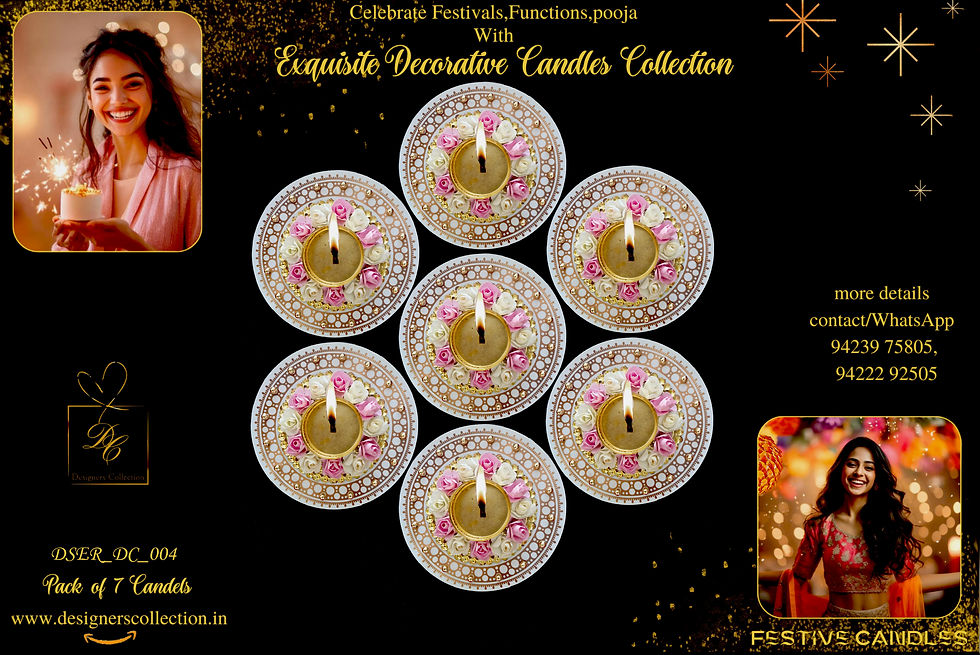 Thumbnail: Decorative Candles for Diwali, Festivals, Pooja DSERDC004 (Pack of 7 Candles)