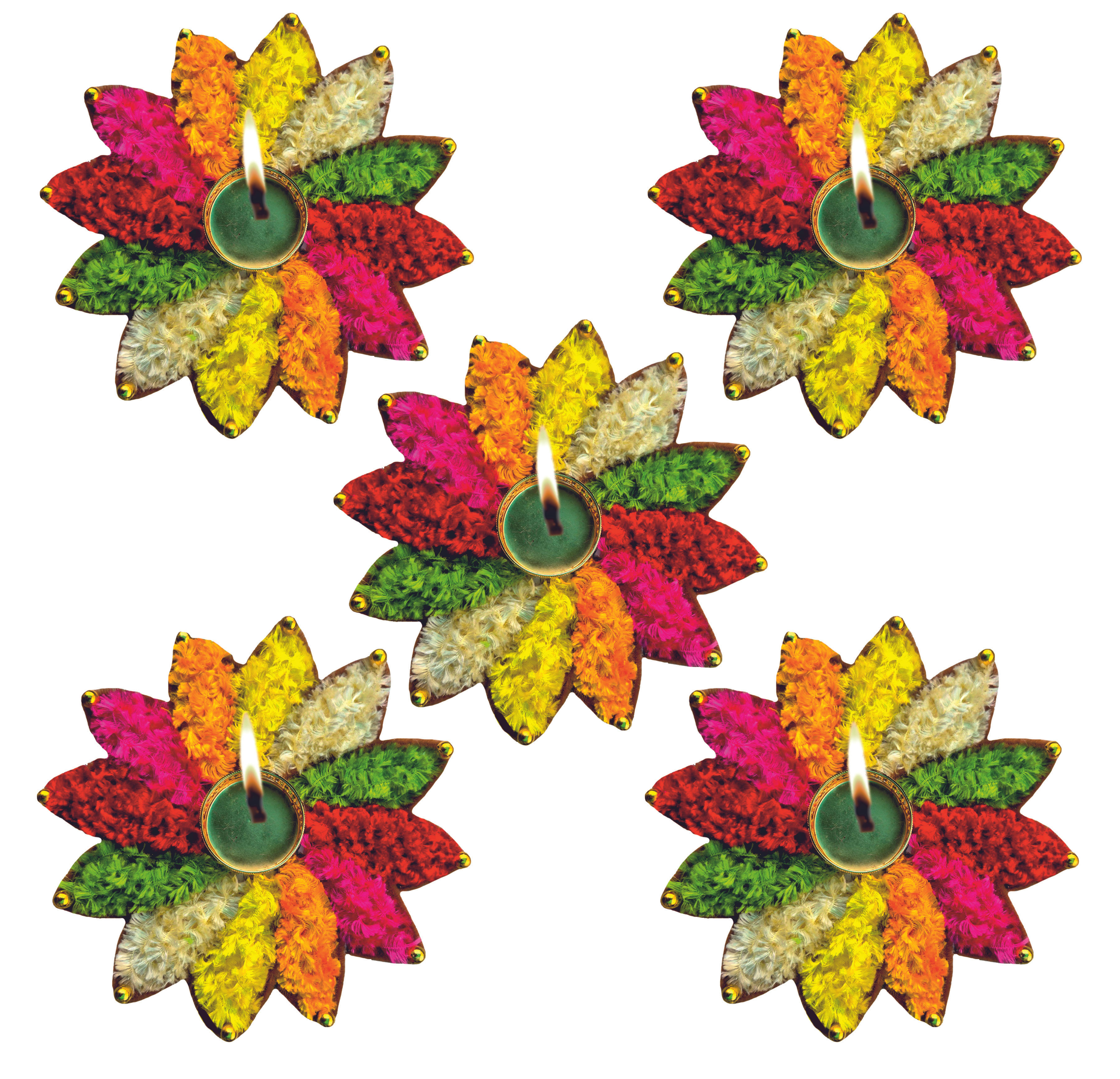 Decorative Candles for Diwali, Festivals, Pooja DC_023 (Pack of 5 Candles)