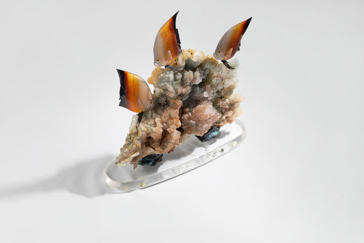 Crystal fish sculpture