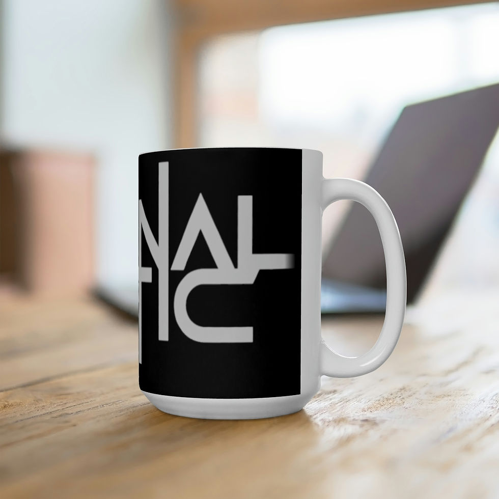 Thumbnail: Signal Static Stacked Logo Ceramic Mug (15oz) - Black