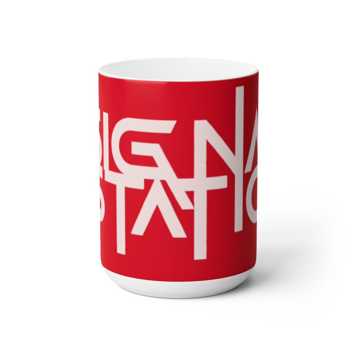 Signal Static Stacked Logo Ceramic Mug (15oz) - Red