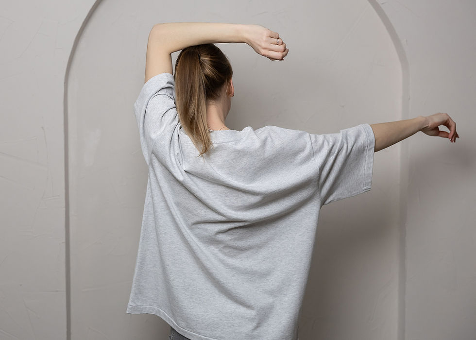 Thumbnail: Clicking Through - Heavyweight Oversized Unisex Tee COOL HEATHER GREY