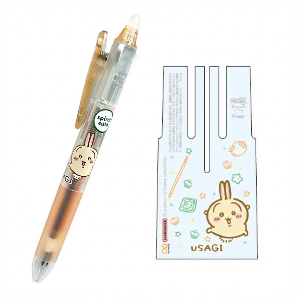 Pilot FriXion Chiikawa Slim Erasable 3-Color Ballpoint Pen (OrangeBeige - Usagi)
