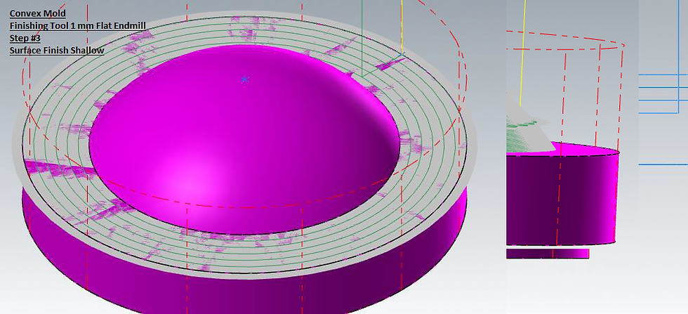 Finishing pass for convex mold